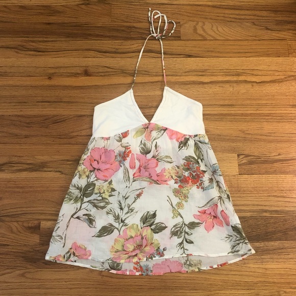 Ella Moss halter top spring summer beach vacation boho floral small - Picture 1 of 10